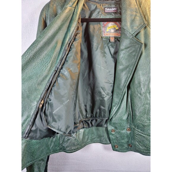 Vintage Wilson’s Leather Green Leather Jacket w/ Thinsulate Womens Small 80s 90s - Picture 6 of 12